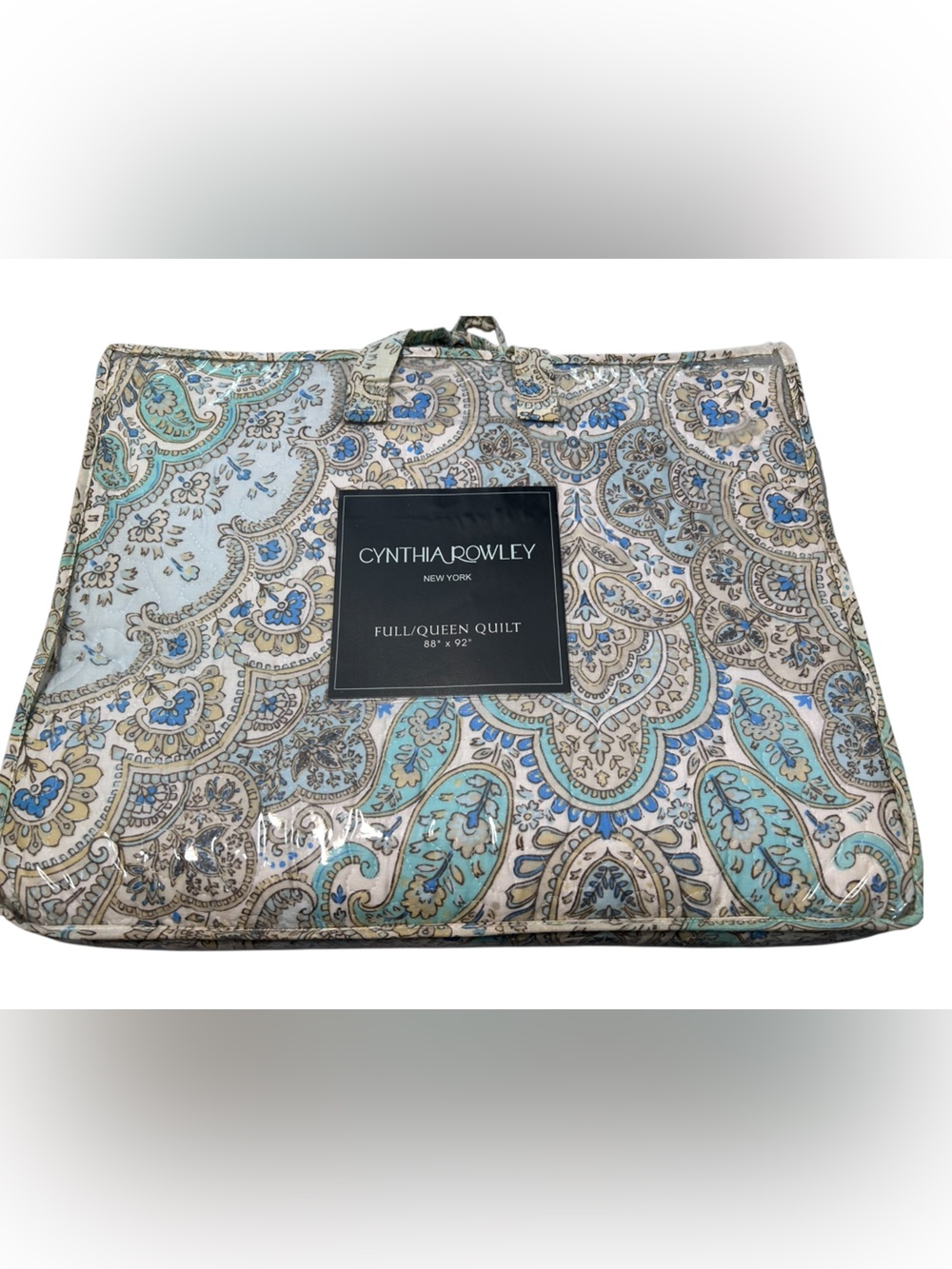 Cynthia Rowley Light Blur Paisley Full Queen Quilt Bedspread